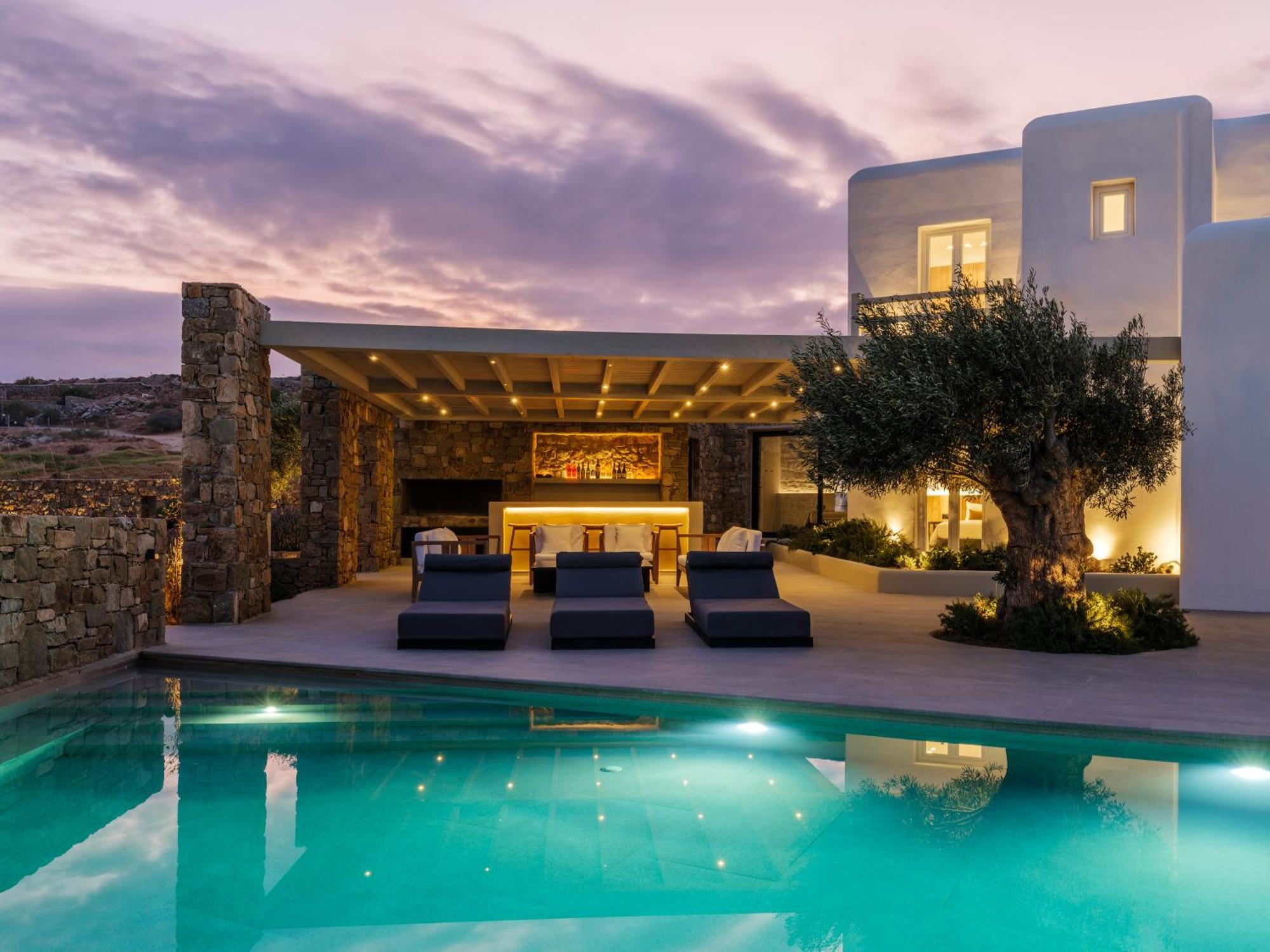 Blue Eye Grand Villa Mykonos Kalafáti Kültér fotó
